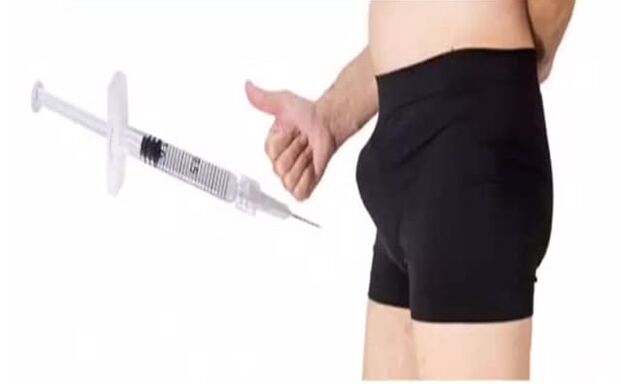Injecting in penis