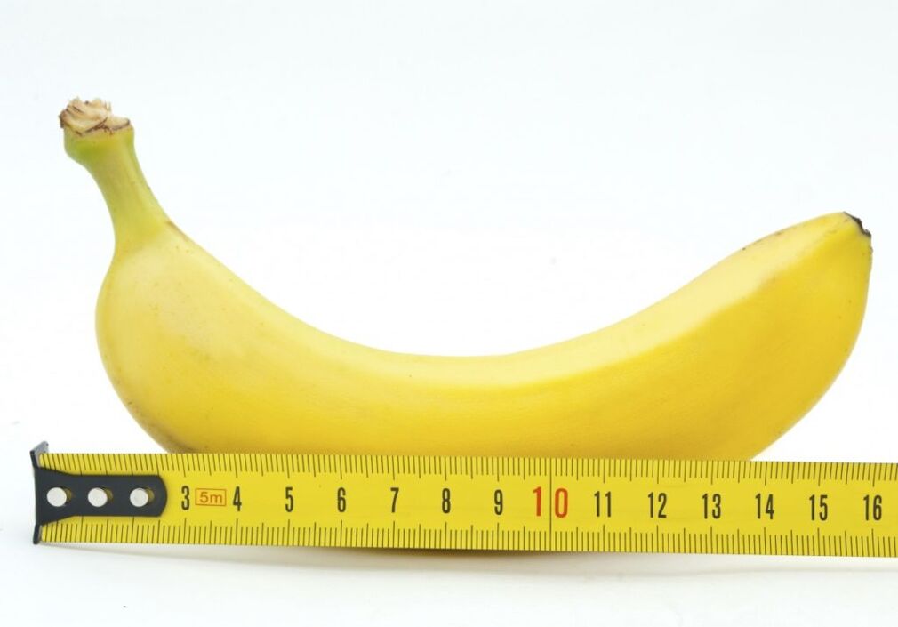 banana measurements symbolize the measurement of the penis after the enlargement surgery